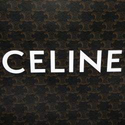 Pre Owned Celine Brown Medium Triomphe Coated Canvas Vertical Cabas Tote