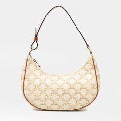 مملوكة مسبقًا حقيبة سيلين  أفا كتف قماش مغلف تريومف بني