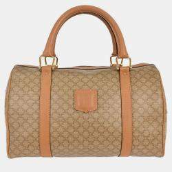 Pre Owned Celine Beige Macadam Duffle Handbag