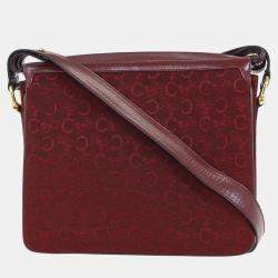 Pre Owned Celine Bordeaux C Macadam Shoulder Bag