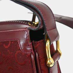Pre Owned Celine Bordeaux C Macadam Shoulder Bag