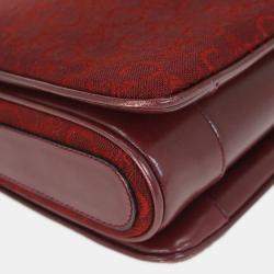 Pre Owned Celine Bordeaux C Macadam Shoulder Bag