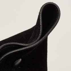 Pre Owned Celine Trapeze Large Black Croc Embossed Leather and Suede Top Handle Bag