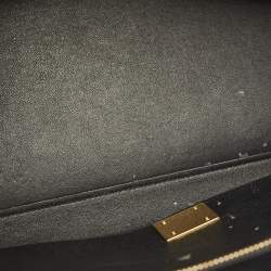 Pre Owned Celine Trapeze Large Black Croc Embossed Leather and Suede Top Handle Bag