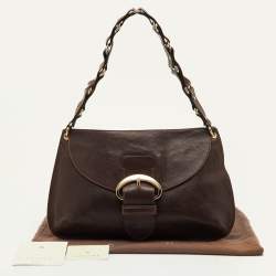 Pre Owned Celine Brown Leather Vintage Shoulder Bag