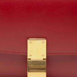 مملوكة مسبقًا حقيبة سيلين كلاسيك بوكس عجل أحمر صغيرة