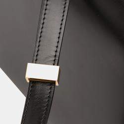 Pre Owned حقيبة صندوق كلاسيك سيلين جلد عجل أسود متوسط الحجم