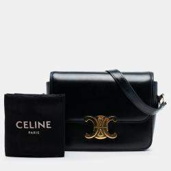 Pre Owned حقيبة كروس تريونف جلد بقر لامع تين أسود سيلين