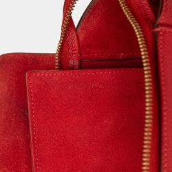 مملوكة مسبقًا حقيبة حزام سيلين جلد عجل محبب صغير أحمر