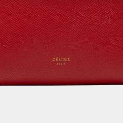 مملوكة مسبقًا حقيبة  حزام سيلين جلد عجل محبب صغير أحمر