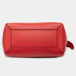 مملوكة مسبقًا حقيبة حزام سيلين جلد عجل محبب صغير أحمر
