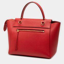 مملوكة مسبقًا حقيبة حزام سيلين جلد عجل محبب صغير أحمر