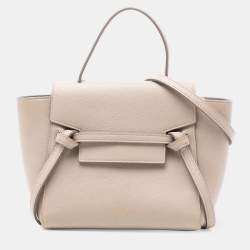 مملوكة مسبقًا حقيبة سيلين نانو حزام جلد عجل محبب بني