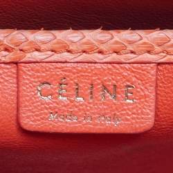 Pre Owned Celine Luggage Nano Orange Python Tote
