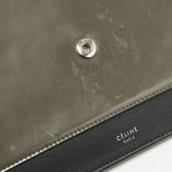 مملوكة مسبقًا Celine Pocket Envelope Tricolor Croc Embossed Suede and Leather Chain Clutch