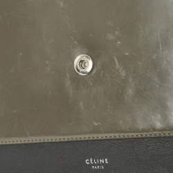 مملوكة مسبقًا Celine Pocket Envelope Tricolor Croc Embossed Suede and Leather Chain Clutch