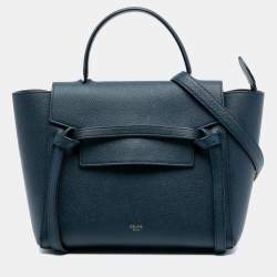 مملوكة مسبقًا Celine Blue Micro Grained Calfskin Belt Bag