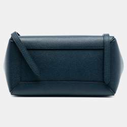 Pre Owned حقيبة حزام سيليين جلد العجل المحبب الأزرق المصغر