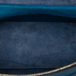 Pre Owned Celine Blue Mini Grained and Smooth Calfskin Belt Bag