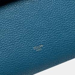 Pre Owned Celine Blue Mini Grained and Smooth Calfskin Belt Bag