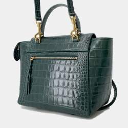 Pre Owned حقيبة سيلين حزام جلد أمازون بنقشة تمساح بحجم مايكرو