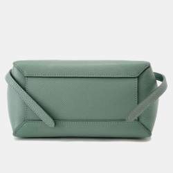 Pre Owned Celine Belt Bag Green Leather Size Nano