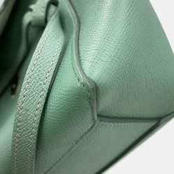 Pre Owned Celine Belt Bag Green Leather Size Nano