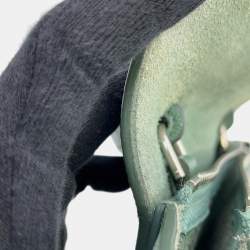 Pre Owned Celine Belt Bag Green Leather Size Nano