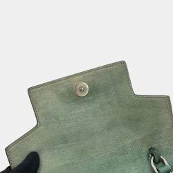 Pre Owned Celine Belt Bag Green Leather Size Nano