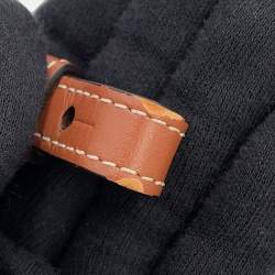 Pre Owned Celine Triomphe Vertical Cabas Mini Tan Triomphe Canvas Calfskin Leather Tote Bag