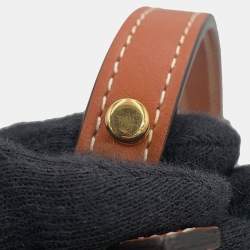 Pre Owned Celine Triomphe Vertical Cabas Mini Tan Triomphe Canvas Calfskin Leather Tote Bag