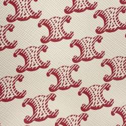 مملوكة مسبقًا حقيبة كتف واحدة سيلين آفا تريومف بي في سي جلد عاجي/أحمر