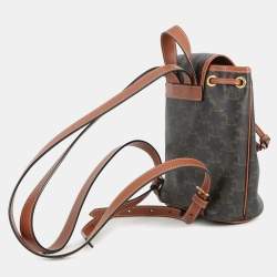 مملوكة مسبقًا Celine Triomphe Falco Backpack Tan Pvc Leather Size Mini