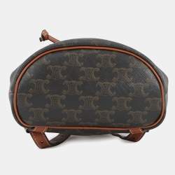 مملوكة مسبقًا Celine Triomphe Falco Backpack Tan Pvc Leather Size Mini