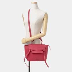 مملوكة مسبقًا حقيبة سيليين حزام جلد حمراء حجم مايكرو