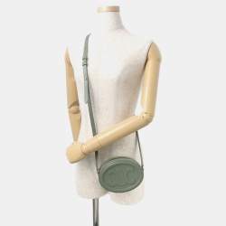 مملوكة مسبقًا Celine Oval Purse Shoulder Bag Khaki Leather