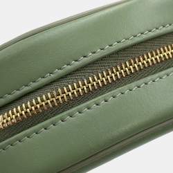 مملوكة مسبقًا Celine Oval Purse Shoulder Bag Khaki Leather