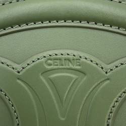 مملوكة مسبقًا Celine Oval Purse Shoulder Bag Khaki Leather