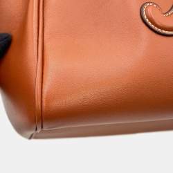 مملوكة مسبقًا Celine Cuir Triomphe Cabas Drawstring Tan Leather Size Small