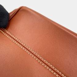 مملوكة مسبقًا Celine Cuir Triomphe Cabas Drawstring Tan Leather Size Small