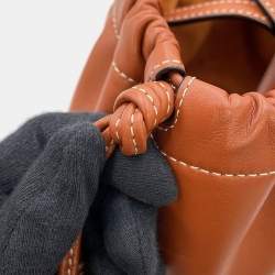 مملوكة مسبقًا Celine Cuir Triomphe Cabas Drawstring Tan Leather Size Small