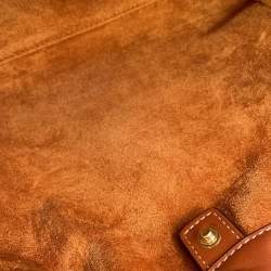 مملوكة مسبقًا Celine Cuir Triomphe Cabas Drawstring Tan Leather Size Small