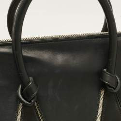 Pre Owned Celine Tie Small Black/Natural Canvas and Leather Tote