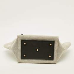 Pre Owned Celine Tie Small Black/Natural Canvas and Leather Tote