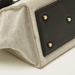 Pre Owned Celine Tie Small Black/Natural Canvas and Leather Tote