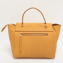 Pre Owned حقيبة بيد علوية سيلين حزام جلد بيج ميني