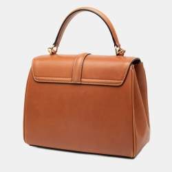 Pre Owned Celine Brown Small Leather 16 Satchel