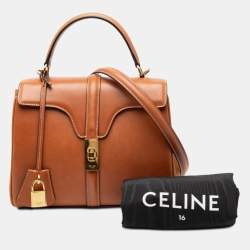 Pre Owned Celine Brown Small Leather 16 Satchel