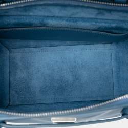 مملوكة مسبقًا حقيبة حزام جلد عجل محبب صغير بلون أزرق من سيلين