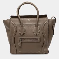 Pre Owned حقيبة يد توتس سيلين لاغيدج جلد عجل صغير مضغوط بني